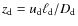 $z_{\rm d}= u_{\rm d} \ell_{\rm d}/D_{\rm d}$
