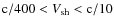 ${\rm c/400} < V_{\rm sh} < \rm {c/10}$