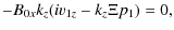 $\displaystyle -B_{0x}k_z(iv_{1z}-k_z\Xi p_1)=0,$