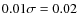$0.01 \sigma=0.02$