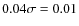$0.04 \sigma=0.01$