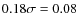 $0.18 \sigma=0.08$