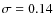$\sigma=0.14$