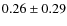 $0.26 \pm 0.29$