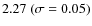 $2.27 \; (\sigma =0.05)$