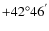 $+42^{\circ}46^{'}$
