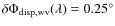 $\delta \Phi_{\rm disp,wv}(\lambda)=0.25^{\circ}$
