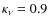 $\kappa_\nu = 0.9$
