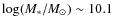 $\log (M_*/M_\odot)\sim10.1$