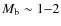 $M_{\rm b}\sim1{-}2$