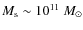 $M_{\rm s}\sim10^{11}~M_{\odot}$