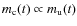 $m_{\rm c}(t) \propto m_{\rm u}(t)$