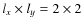$l_x \times l_y = 2 \times 2$