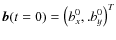 $\vec b (t=0) = \left( b_x^0,
.b_y^0 \right)^T$