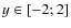 $y
\in [ -2; 2]$