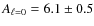 $A_{\ell=0}=6.1\pm0.5$