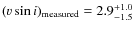 $(v\sin i)_{\rm measured}=2.9^{+1.0}_{-1.5}$