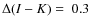 $\Delta(I-K)=~0.3$