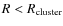 $R<R_{\rm cluster}$