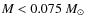 $\textit{M}<0.075~M_\odot$