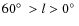 $60\hbox{$^\circ$ }>l>0\hbox{$^\circ$ }$