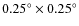 $0.25^{\circ} \times 0.25^{\circ}$