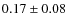 $ 0.17 \pm 0.08 $