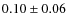 $ 0.10 \pm 0.06 $