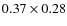 $0.37 \times 0.28$
