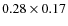 $0.28 \times 0.17$