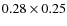 $0.28 \times 0.25$