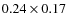 $0.24 \times 0.17$