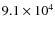 $9.1\times 10^4 $