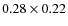 $0.28 \times 0.22$