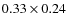 $0.33 \times 0.24$