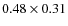 $0.48 \times 0.31$