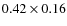 $0.42 \times 0.16$