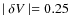 $\mid \delta V \mid = 0.25$