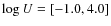 $\log U=[-1.0,4.0]$