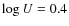 $\log U=0.4$
