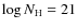 $\log N_{\rm H} = 21$