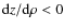${\rm d}
z/ {\rm d}\rho <0$