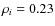 $\rho _{i}=0.23$