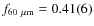 $f_{60~\mu{\rm m}} = 0.41(6)$