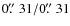 $0\hbox{$.\!\!^{\prime\prime}$ }31/0\hbox{$.\!\!^{\prime\prime}$ }31$