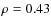 $\rho=0.43$