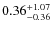 $\rm0.36^{+ 1.07 }_{ -0.36 }$