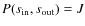 $P{(s_{\rm in},s_{\rm out})}=J$