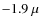 $-1.9~\mu$