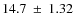$14.7~\pm~1.32$